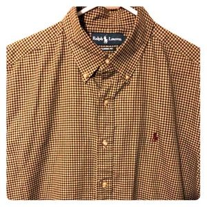 Mens Ralph Lauren L Checkered Button Front Classic